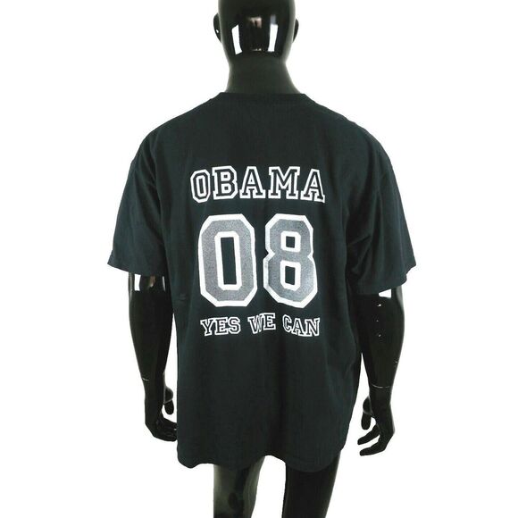 VTG 2008 Barack Obama "It's Time For Change" Democrat Double Sided Graphic Tee - Picture 2 of 3